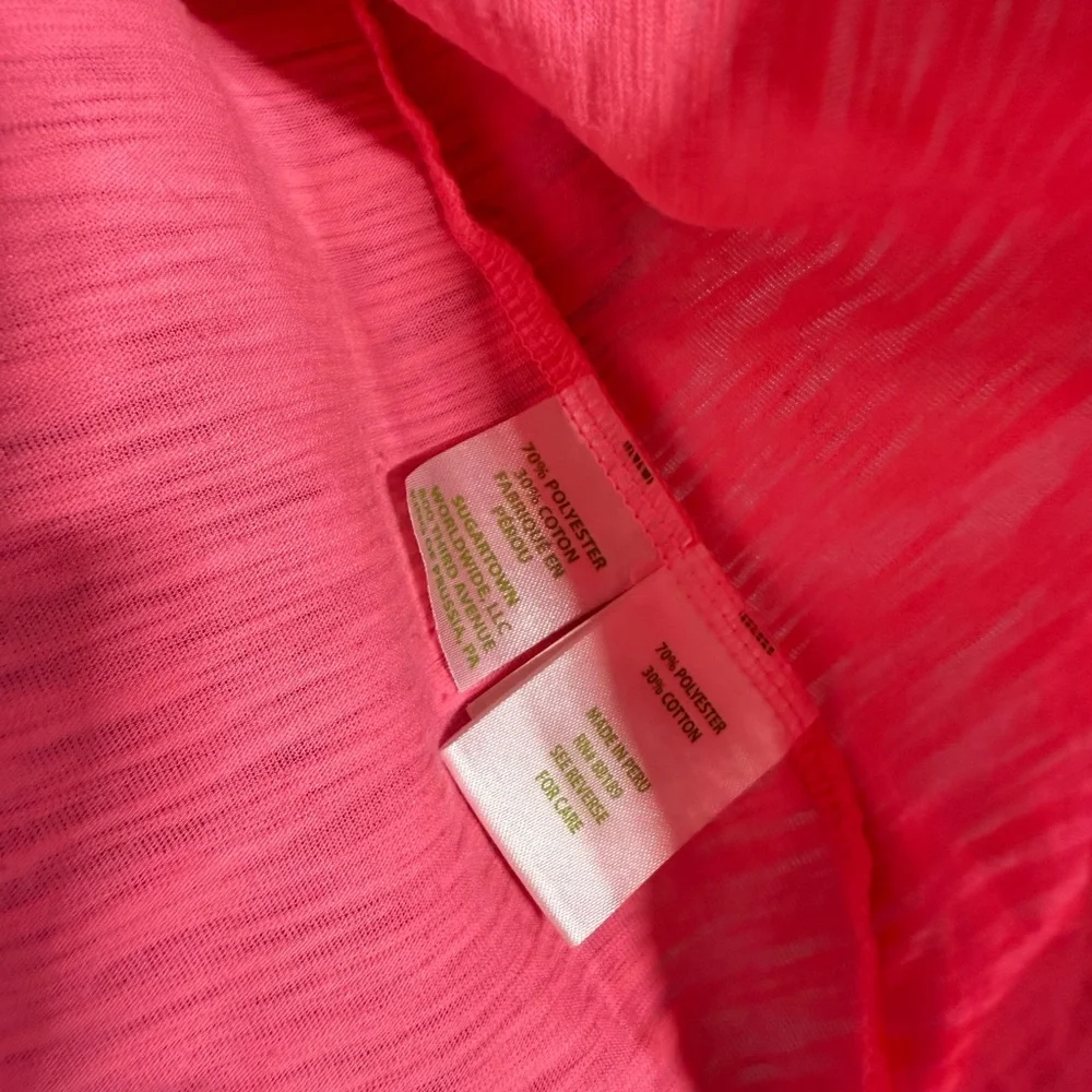 Lilly Pulitzer Etta V- Neck Vibrant Pink Short Sleeve Tee - Picture 3 of 5